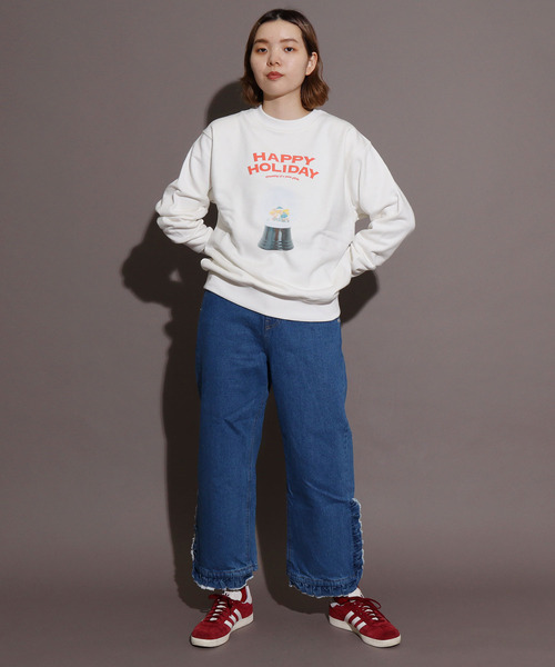 I am I in fact...（アイアムアイインファクト）の「《WEB限定》SNOWDOME Girl  プリント スウェット（スウェット・レディース・ホワイト/ネイビー・FREE）」の12枚目の写真