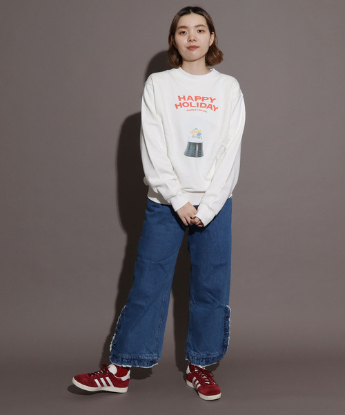 I am I in fact...（アイアムアイインファクト）の「《WEB限定》SNOWDOME Girl  プリント スウェット（スウェット・レディース・ホワイト/ネイビー・FREE）」の16枚目の写真