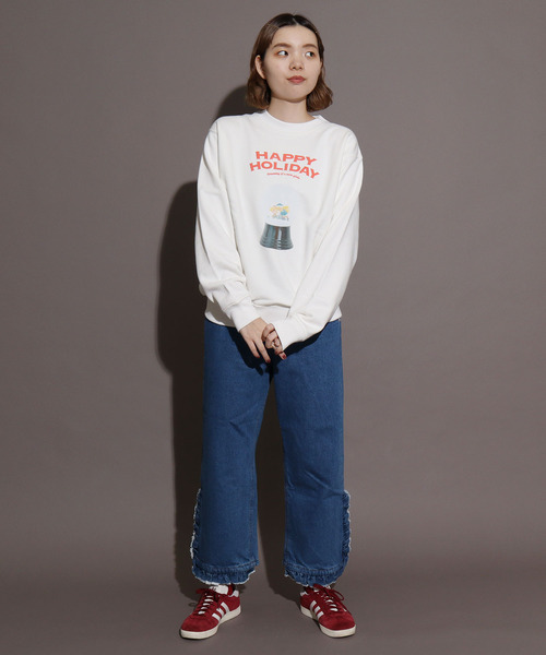 I am I in fact...（アイアムアイインファクト）の「《WEB限定》SNOWDOME Girl  プリント スウェット（スウェット・レディース・ホワイト/ネイビー・FREE）」の21枚目の写真