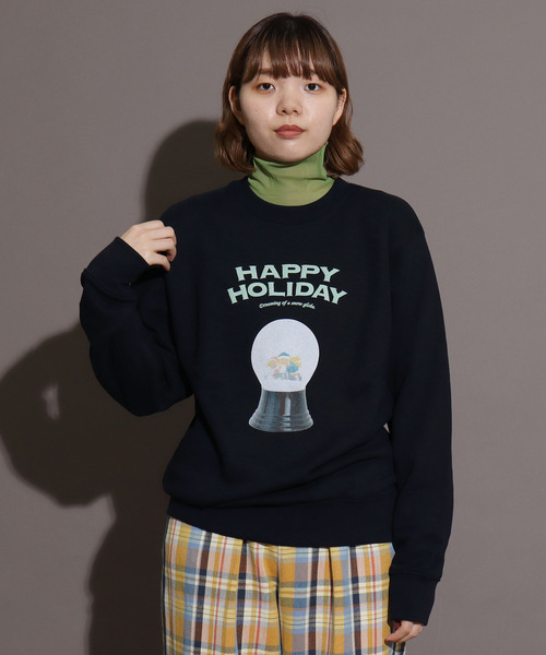I am I in fact...（アイアムアイインファクト）の「《WEB限定》SNOWDOME Girl  プリント スウェット（スウェット・レディース・ホワイト/ネイビー・FREE）」の17枚目の写真