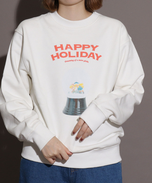 I am I in fact...（アイアムアイインファクト）の「《WEB限定》SNOWDOME Girl  プリント スウェット（スウェット・レディース・ホワイト/ネイビー・FREE）」の7枚目の写真