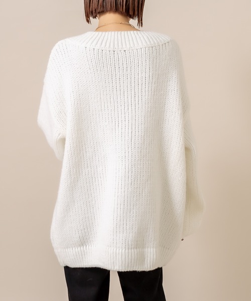 mline（エムライン）の「[mline] WEB限定 クルーロングカーディガン（カーディガン/ボレロ・レディース・ブラック/オフホワイト/ピンク・FREE）」の18枚目の写真