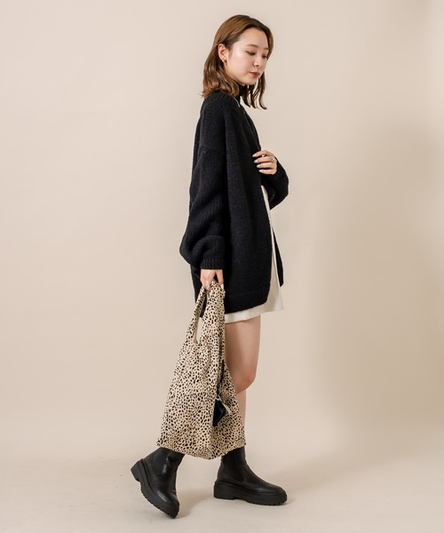 mline（エムライン）の「[mline] WEB限定 クルーロングカーディガン（カーディガン/ボレロ・レディース・ブラック/オフホワイト/ピンク・FREE）」の13枚目の写真