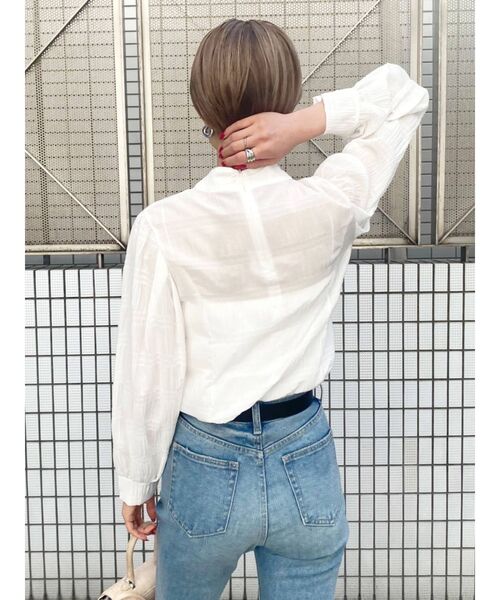 EMODA（エモダ）の「ハイネックパフスリーブブラウス（シャツ/ブラウス・レディース・ホワイト/ブラック/パープル・FREE）」の11枚目の写真