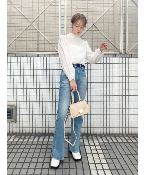 EMODA（エモダ）の「ハイネックパフスリーブブラウス（シャツ/ブラウス・レディース・ホワイト/ブラック/パープル・FREE）」の12枚目の写真