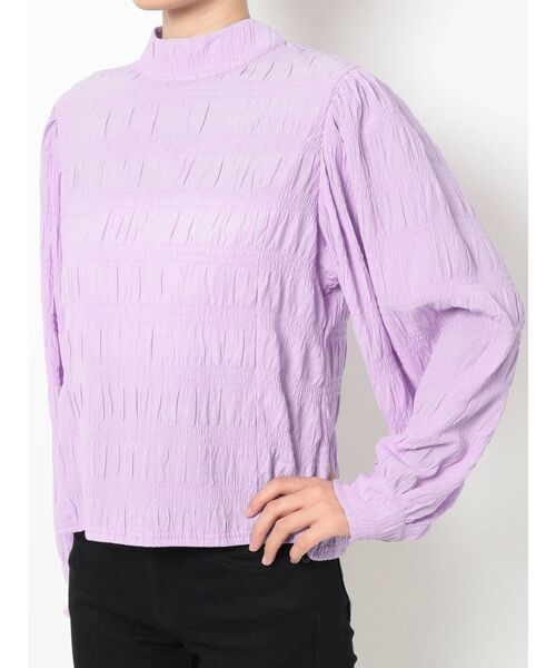 EMODA（エモダ）の「ハイネックパフスリーブブラウス（シャツ/ブラウス・レディース・ホワイト/ブラック/パープル・FREE）」の17枚目の写真