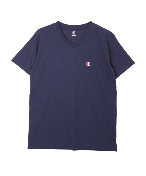 Champion(チャンピオン)の「Champion チャンピオン Vネック 半袖 Tシャツ メンズ 無地 ワンポイント ロゴ(Tシャツ/カットソー・メンズ・ホワイト/ブラック/ネイビー・MEDIUM/LARGE/X-LARGE)」の3枚目の写真