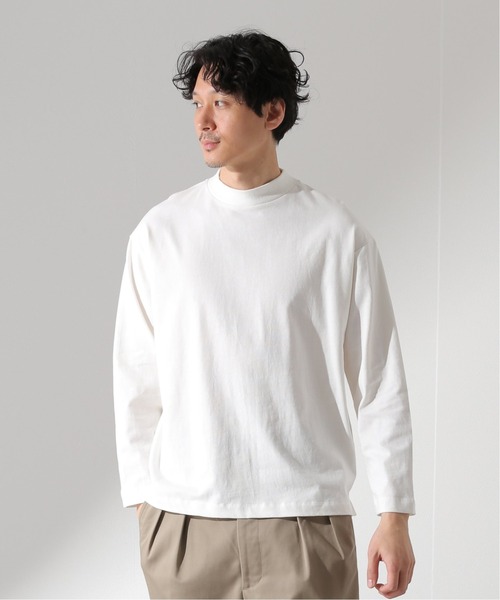 JOURNAL STANDARD relume（ジャーナルスタンダード　レリューム）の「モックネック Tシャツ（Tシャツ/カットソー・メンズ・ホワイト/チャコールグレー/ベージュ系その他・MEDIUM/LARGE）」の2枚目の写真