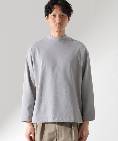 JOURNAL STANDARD relume（ジャーナルスタンダード　レリューム）の「モックネック Tシャツ（Tシャツ/カットソー・メンズ・ホワイト/チャコールグレー/ベージュ系その他・MEDIUM/LARGE）」の4枚目の写真