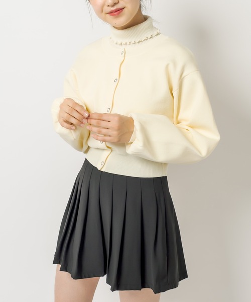 OLIVE des OLIVE（オリーブデオリーブ）の「リングドット釦クルーカーディガン（カーディガン/ボレロ・レディース・ブラック/ネイビー/ピンク/オフホワイト・FREE）」の8枚目の写真