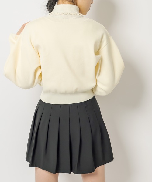 OLIVE des OLIVE（オリーブデオリーブ）の「リングドット釦クルーカーディガン（カーディガン/ボレロ・レディース・ブラック/ネイビー/ピンク/オフホワイト・FREE）」の10枚目の写真