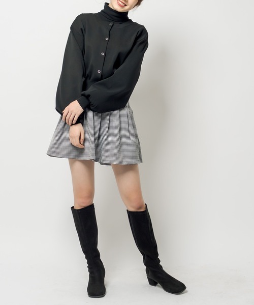 OLIVE des OLIVE（オリーブデオリーブ）の「リングドット釦クルーカーディガン（カーディガン/ボレロ・レディース・ブラック/ネイビー/ピンク/オフホワイト・FREE）」の17枚目の写真