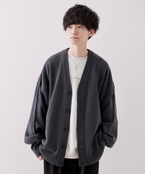 JUNRED（ジュンレッド）の「【こめ×JUNRed】ボリュームスリーブニットカーディガン（カーディガン/ボレロ・メンズ・オフホワイト/チャコールグレー/グリーン・S/M/L）」の2枚目の写真