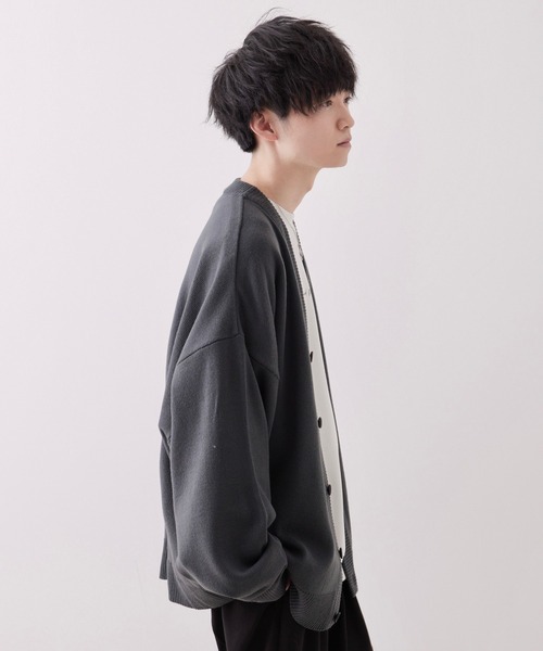 JUNRED（ジュンレッド）の「【こめ×JUNRed】ボリュームスリーブニットカーディガン（カーディガン/ボレロ・メンズ・オフホワイト/チャコールグレー/グリーン・S/M/L）」の14枚目の写真