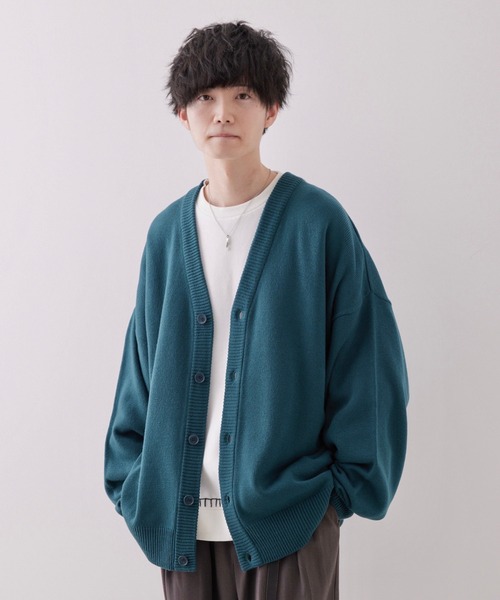 JUNRED（ジュンレッド）の「【こめ×JUNRed】ボリュームスリーブニットカーディガン（カーディガン/ボレロ・メンズ・オフホワイト/チャコールグレー/グリーン・S/M/L）」の4枚目の写真