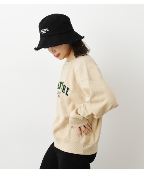 RODEO CROWNS WIDE BOWL（ロデオクラウンズワイドボウル）の「【WEB限定】サガラカレッジスウェットWL（スウェット・レディース・杢グレー/ライトブラック/ベージュ・FREE）」の4枚目の写真