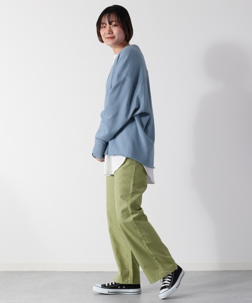 cepo（セポ）の「【SET ITEM】Vネック＋ワッフルロンT　アンサンブル（スウェット・レディース・パープル/サックスブルー/イエロー・M）」の7枚目の写真