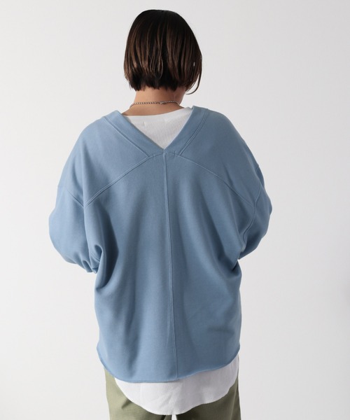 cepo（セポ）の「【SET ITEM】Vネック＋ワッフルロンT　アンサンブル（スウェット・レディース・パープル/サックスブルー/イエロー・M）」の4枚目の写真