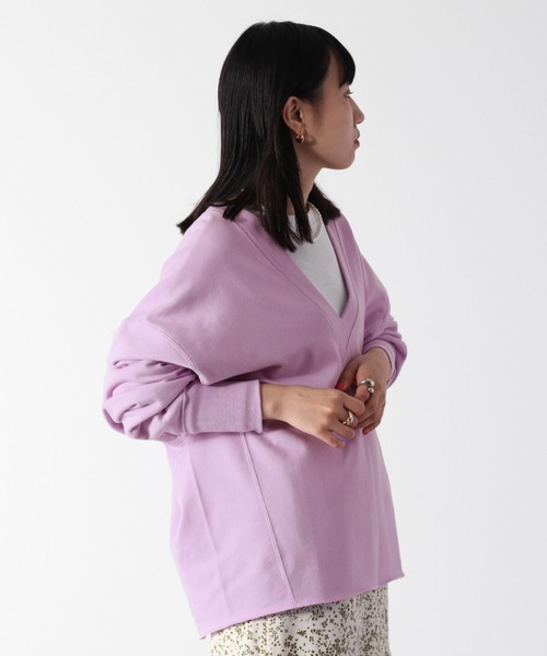 cepo（セポ）の「【SET ITEM】Vネック＋ワッフルロンT　アンサンブル（スウェット・レディース・パープル/サックスブルー/イエロー・M）」の16枚目の写真