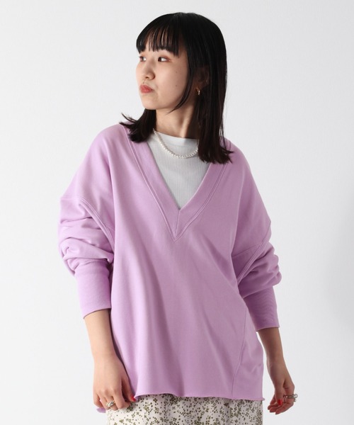 cepo（セポ）の「【SET ITEM】Vネック＋ワッフルロンT　アンサンブル（スウェット・レディース・パープル/サックスブルー/イエロー・M）」の15枚目の写真