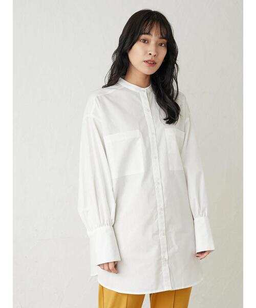 ELENCARE DUE（エレンカーレデュエ）の「・ELENCARE DUE バンドカラーシャツチュニック＊（シャツ/ブラウス・レディース・オフホワイト・FREE）」の5枚目の写真