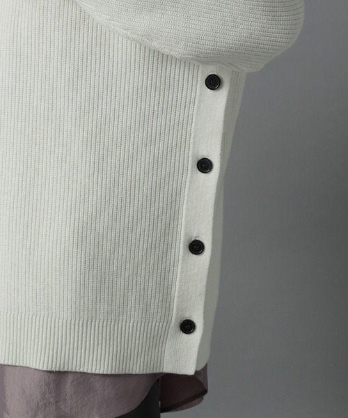HARE（ハレ）の「サイドボタンMEGAニット(HARE)（ニット/セーター・メンズ・ブラック/オフホワイト/レッド・FREE）」の22枚目の写真