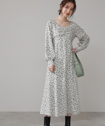 N.（N. Natural Beauty Basic） | ◆スクエアネック小花マキシワンピース(ワンピース)