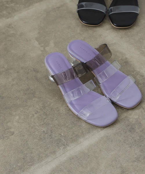 SENSE OF PLACE by URBAN RESEARCH(センスオブプレイスバイアーバンリサーチ)の「PVCクリアヒールサンダル(サンダル・レディース・グリーン/ブラック/パープル/アイボリー・MEDIUM/LARGE/SMALL)」の1枚目の写真