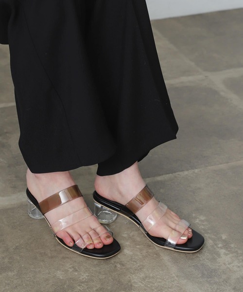 SENSE OF PLACE by URBAN RESEARCH(センスオブプレイスバイアーバンリサーチ)の「PVCクリアヒールサンダル(サンダル・レディース・グリーン/ブラック/パープル/アイボリー・MEDIUM/LARGE/SMALL)」の5枚目の写真