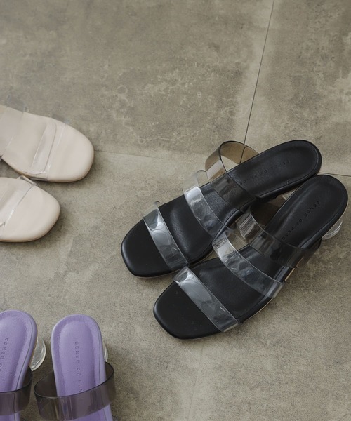 SENSE OF PLACE by URBAN RESEARCH(センスオブプレイスバイアーバンリサーチ)の「PVCクリアヒールサンダル(サンダル・レディース・グリーン/ブラック/パープル/アイボリー・MEDIUM/LARGE/SMALL)」の6枚目の写真