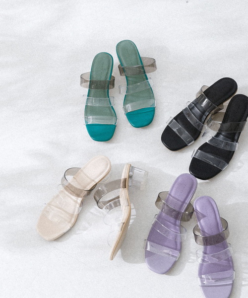 SENSE OF PLACE by URBAN RESEARCH(センスオブプレイスバイアーバンリサーチ)の「PVCクリアヒールサンダル(サンダル・レディース・グリーン/ブラック/パープル/アイボリー・MEDIUM/LARGE/SMALL)」の7枚目の写真
