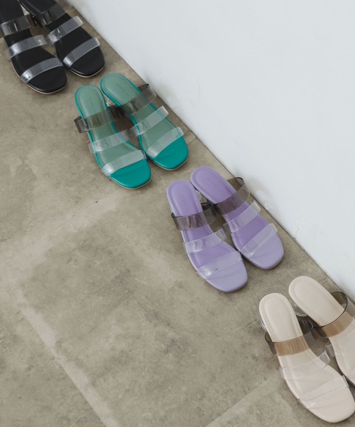 SENSE OF PLACE by URBAN RESEARCH(センスオブプレイスバイアーバンリサーチ)の「PVCクリアヒールサンダル(サンダル・レディース・グリーン/ブラック/パープル/アイボリー・MEDIUM/LARGE/SMALL)」の8枚目の写真