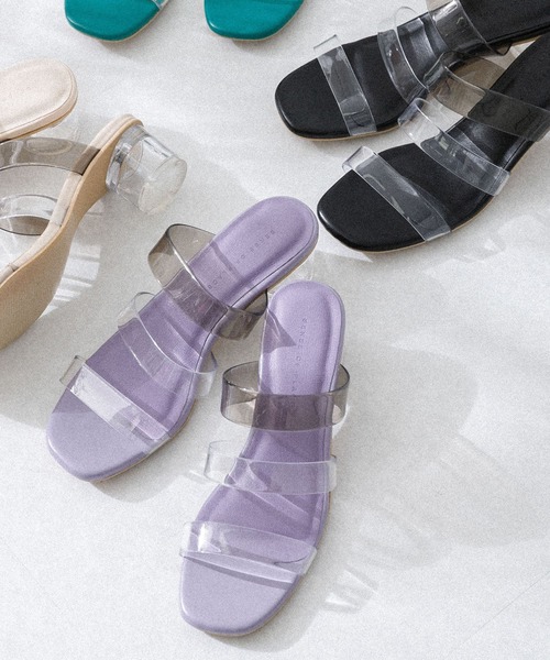 SENSE OF PLACE by URBAN RESEARCH(センスオブプレイスバイアーバンリサーチ)の「PVCクリアヒールサンダル(サンダル・レディース・グリーン/ブラック/パープル/アイボリー・MEDIUM/LARGE/SMALL)」の9枚目の写真