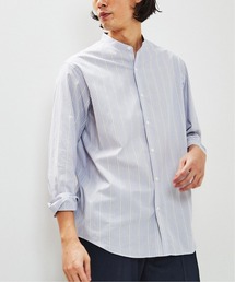 EDIFICE | ランダムストライプ バンドカラー シャツ(シャツ/ブラウス)