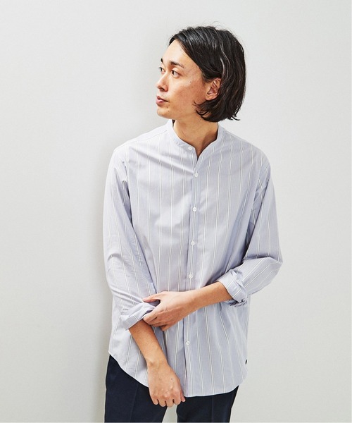 EDIFICE（エディフィス）の「ランダムストライプ バンドカラー シャツ（シャツ/ブラウス・メンズ・グリーン/ブルー・MEDIUM/LARGE/SMALL/X-LARGE）」の6枚目の写真