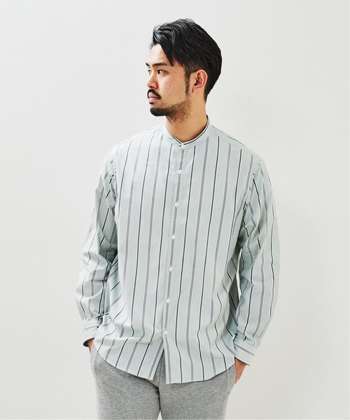 EDIFICE（エディフィス）の「ランダムストライプ バンドカラー シャツ（シャツ/ブラウス・メンズ・グリーン/ブルー・MEDIUM/LARGE/SMALL/X-LARGE）」の8枚目の写真
