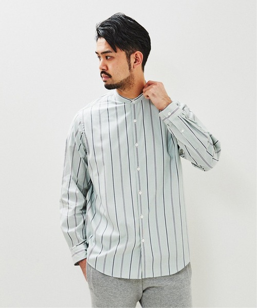 EDIFICE（エディフィス）の「ランダムストライプ バンドカラー シャツ（シャツ/ブラウス・メンズ・グリーン/ブルー・MEDIUM/LARGE/SMALL/X-LARGE）」の10枚目の写真