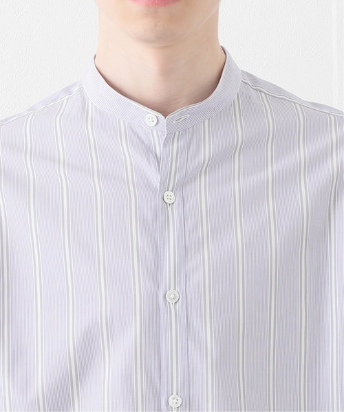 EDIFICE（エディフィス）の「ランダムストライプ バンドカラー シャツ（シャツ/ブラウス・メンズ・グリーン/ブルー・MEDIUM/LARGE/SMALL/X-LARGE）」の19枚目の写真