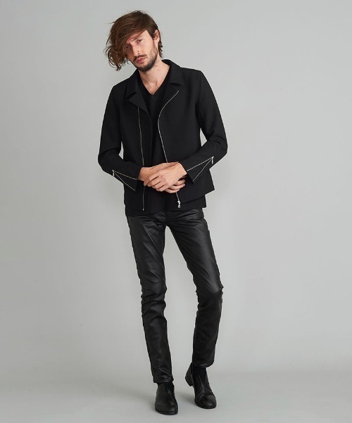 NO ID.(ノーアイディ)の「mj8461- セミダブルライダースJKT(ライダースジャケット・メンズ・サックスブルー/ブラック/ホワイト/ベージュ・1/2)」の17枚目の写真