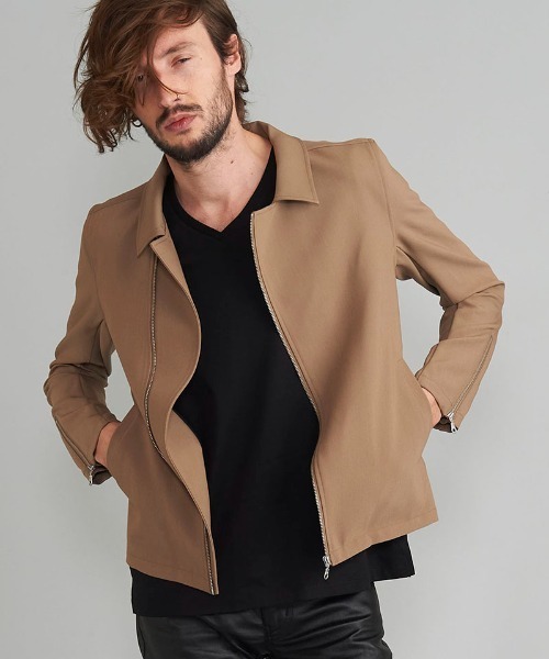 NO ID.(ノーアイディ)の「mj8461- セミダブルライダースJKT(ライダースジャケット・メンズ・サックスブルー/ブラック/ホワイト/ベージュ・1/2)」の19枚目の写真