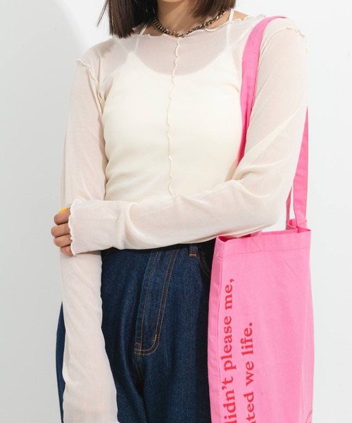 nemne store（ネンネストア）の「2wayシアーメロートップス（Tシャツ/カットソー・レディース・ホワイト系その他/ブラック系その他/ベージュ系その他/オレンジ系その他・フリー）」の2枚目の写真