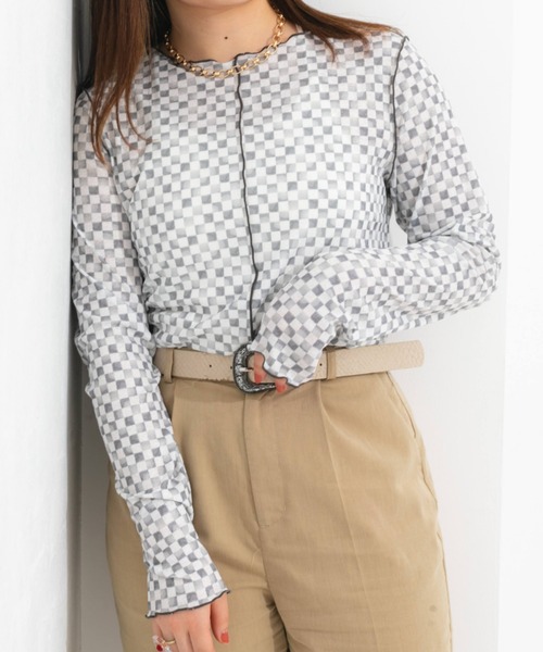 nemne store（ネンネストア）の「2wayシアーメロートップス（Tシャツ/カットソー・レディース・ホワイト系その他/ブラック系その他/ベージュ系その他/オレンジ系その他・フリー）」の3枚目の写真