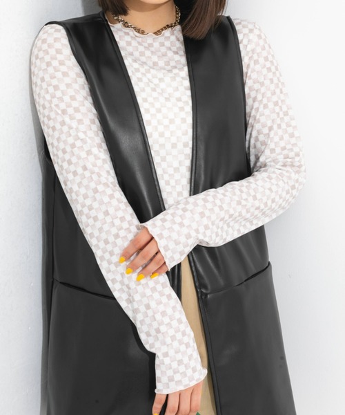 nemne store（ネンネストア）の「2wayシアーメロートップス（Tシャツ/カットソー・レディース・ホワイト系その他/ブラック系その他/ベージュ系その他/オレンジ系その他・フリー）」の4枚目の写真