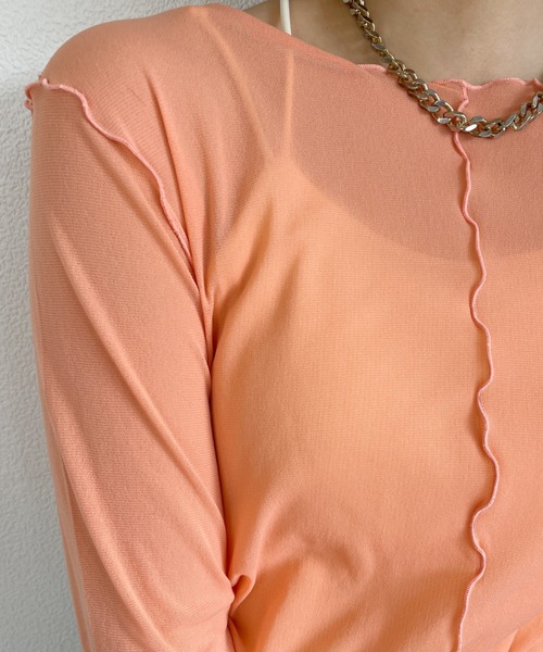 nemne store（ネンネストア）の「2wayシアーメロートップス（Tシャツ/カットソー・レディース・ホワイト系その他/ブラック系その他/ベージュ系その他/オレンジ系その他・フリー）」の12枚目の写真