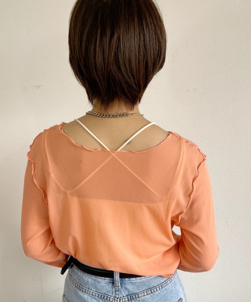 nemne store（ネンネストア）の「2wayシアーメロートップス（Tシャツ/カットソー・レディース・ホワイト系その他/ブラック系その他/ベージュ系その他/オレンジ系その他・フリー）」の13枚目の写真