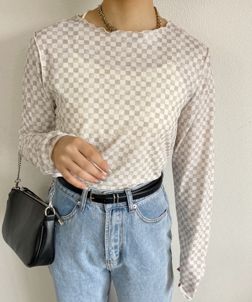 nemne store（ネンネストア）の「2wayシアーメロートップス（Tシャツ/カットソー・レディース・ホワイト系その他/ブラック系その他/ベージュ系その他/オレンジ系その他・フリー）」の15枚目の写真