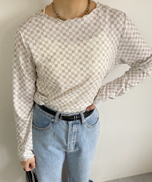 nemne store（ネンネストア）の「2wayシアーメロートップス（Tシャツ/カットソー・レディース・ホワイト系その他/ブラック系その他/ベージュ系その他/オレンジ系その他・フリー）」の16枚目の写真