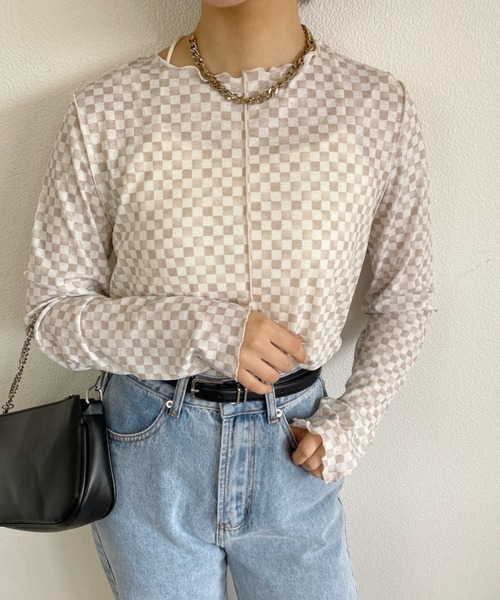 nemne store（ネンネストア）の「2wayシアーメロートップス（Tシャツ/カットソー・レディース・ホワイト系その他/ブラック系その他/ベージュ系その他/オレンジ系その他・フリー）」の18枚目の写真