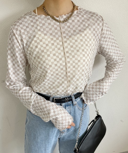 nemne store（ネンネストア）の「2wayシアーメロートップス（Tシャツ/カットソー・レディース・ホワイト系その他/ブラック系その他/ベージュ系その他/オレンジ系その他・フリー）」の21枚目の写真