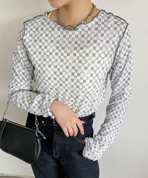 nemne store（ネンネストア）の「2wayシアーメロートップス（Tシャツ/カットソー・レディース・ホワイト系その他/ブラック系その他/ベージュ系その他/オレンジ系その他・フリー）」の22枚目の写真